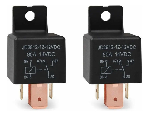 Pack 2x Relay Universal Ford Automotriz 12v 5 Pin 80a 1200w