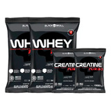 Combo 2x Whey Protein + 2x Creatina Turbo 500g - Black Skull