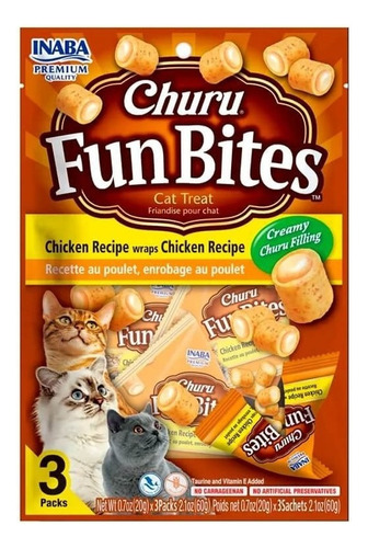 Snack Gatos Inaba Churu Fun Bites Pollo 60gr