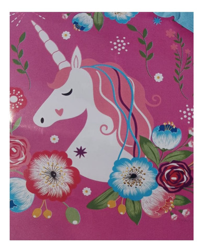 Cubrecama Quilt Infantil Liviano 1.5 Pza +funda 50x70 Niña Unicornio Flores