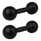 Par De Halter Bola Pintado 08kg Megagym Treinos Funcionais Cor Preto