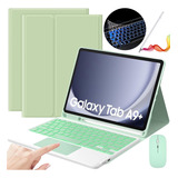 Funda Teclado Mouse Lapiz P/galaxy Tab A9plus 11 Verde Claro