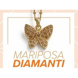 Yanbal Collar Mariposa Diamanti Baño Oro 24k Elegante 