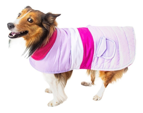 Capa Puffy Color Lila/rosa Polar P/perro Talla 00 Pet Pals