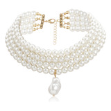 Pearl Chokers Multi-layer Pearl Necklace Multi-strand