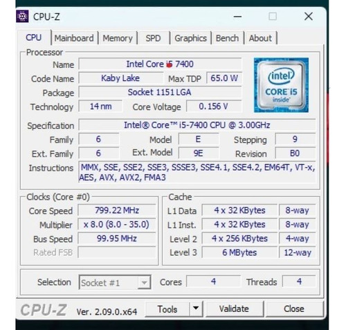 Intel Core I5 7°genaracion Kaby Lake