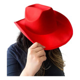 Chapéu Cowboy Vermelho - Fantasia Boiadeira Rodeio Vaquejada