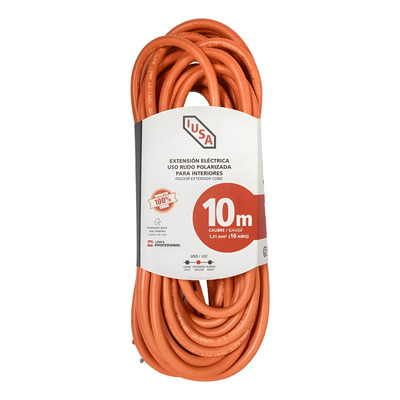 Extension Anaranjada De Uso Rudo, Iusa, 2 X 16 Awg 10 M