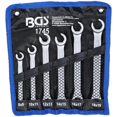 Kit 6 Llaves Estrella Doble Abierta Para Líneas De Freno Bgs Color Cromo | Envío gratis