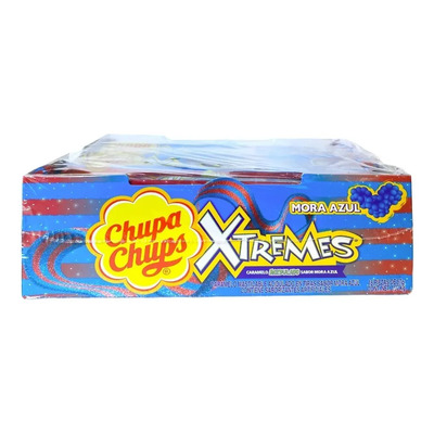 Chupa Chups Xtremes Tiras Sabor Mora Azul 18pz 57g Dulce | Envío gratis