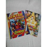 Libros P/ Pintar X 2 Con Stickers - Avengers / Dragon Ball Z