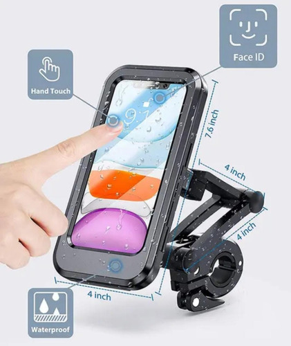 Portacelular Para Moto Y Bici 360° Base Manubrio Impermeable