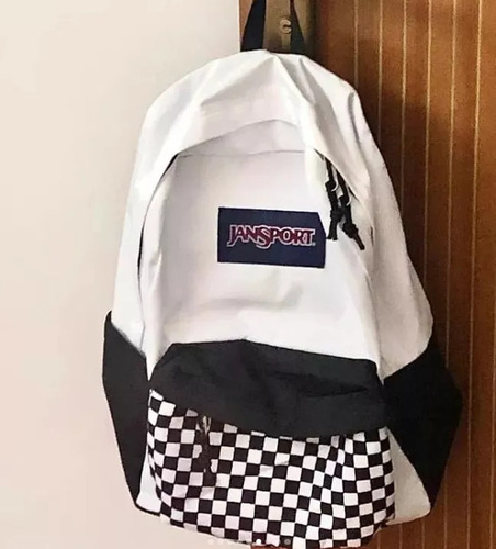 Mochila Jansport Superbreak 26 Litros Cuadros Blanco Y Negro