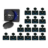 Kit 18 Carregador De Celular Para Carro 1 Usb + 1 Usb Power Cor Preto