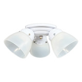 Plafon Aplique P/ Ventilador 3 Luces E27 Blanco Outlet