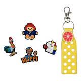 Charms Accesorios Pines Para Crocs 4 Piezas +llavero Amarilo