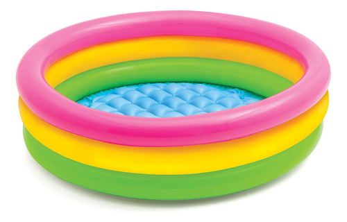 Piscina Inflable Para Niños 3 Anillos Tricolor Verano 60x22