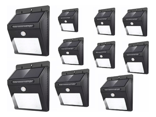 Foco Solar 20 Led Sensor Movimiento - Pack 10 Unidades