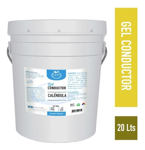 Gel Conductor Extracto De Caléndula Regenera Sane 20 Litros