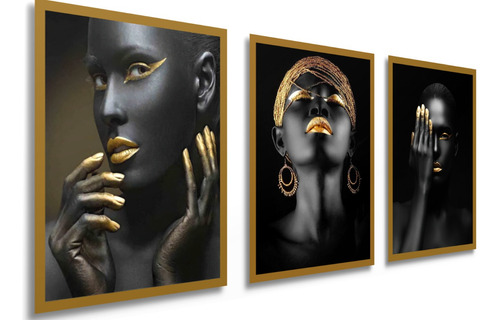 Cuadros Decorativos Economicos  Gold Black African