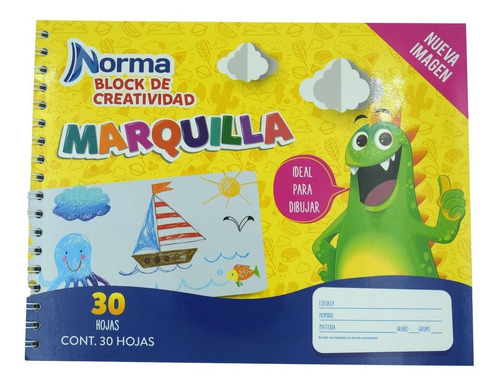 Block De Creatividad Dibujo Marquilla Norma Con 30 Hojas