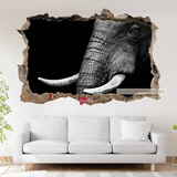 Vinilo Pared Rota 3d Elefante Art 120x80cm