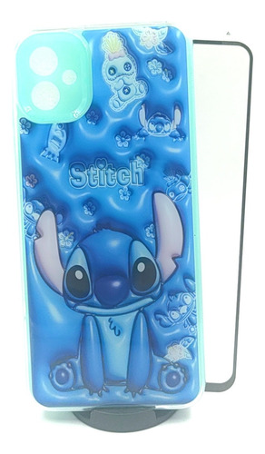 Case Fosfo Stitch + Mica Para Samsung Galaxy A04 