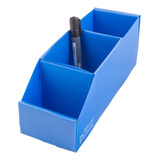 Caja Repuestera Gaveta Plástica Multiuso N°4 30x10x11 Con Divisiones Pack 10 Unidades Plana 855 Azul