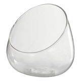Jarrón De Cristal Transparente Con Corte Inclinado, Jarrón