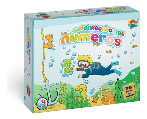 Jogo Educativo Conhecendo Os Números 70 Peças Madeira