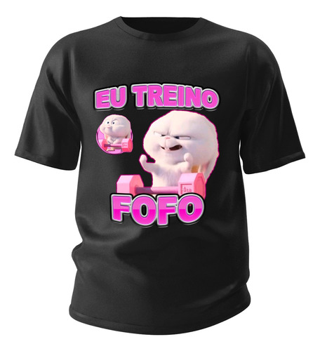 Camiseta Basica Meme Eu Treino Fofo Coelho Pets Algodao