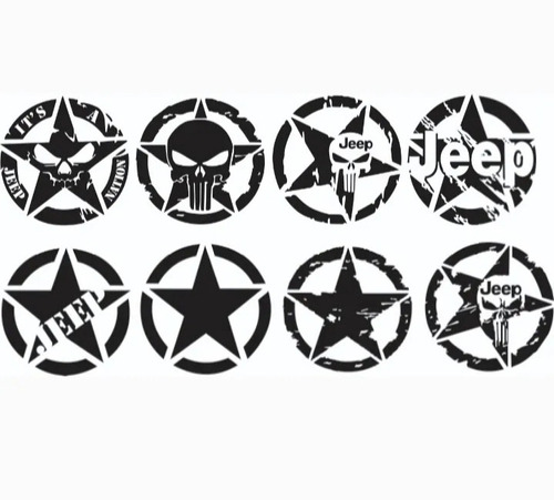 Calcomania  Estrellas Jeep  Wrangler Rotulada Foto 2