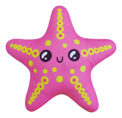 Brinquedo Pelúcia Macia Com Guizo Pet Estrela Mar Cão Gato Cor Rosa Desenho Estrela Do Mar