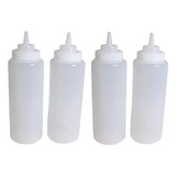 4 Botes Para Aderezo Mayonesa Crema 32 Oz Transparente