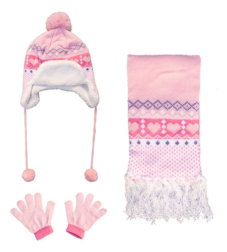 Conjunto Set Gorro Bufanda Guantes Bebe Niña Nena Abrigado!