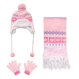 Conjunto Set Gorro Bufanda Guantes Bebe Niña Nena Abrigado!