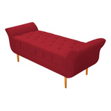 Recamier Estofado Ari 195 Cm King Size Suede Vermelho - Adj