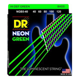 Encordado Bajo 5 Cuerdas Dr Strings Neon Green Ngb5 40 