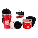 Kit Rebolo Repique Reco Pandeiro Samba Phx Percussão + Capas