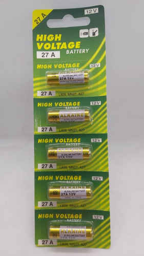 10- Pila A27 12v Alcalina High Voltage  Toply  X 10 Unidades