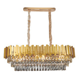 Lustre Pendente Vana Gold Retangular 100x35cm