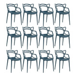 12 Cadeiras Allegra Cozinha Ana Maria Inmetro  Cores Cor Da Estrutura Da Cadeira Azul-petróleo