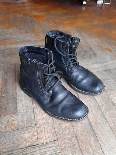 Botas Borcegos Cuero Negro T 41