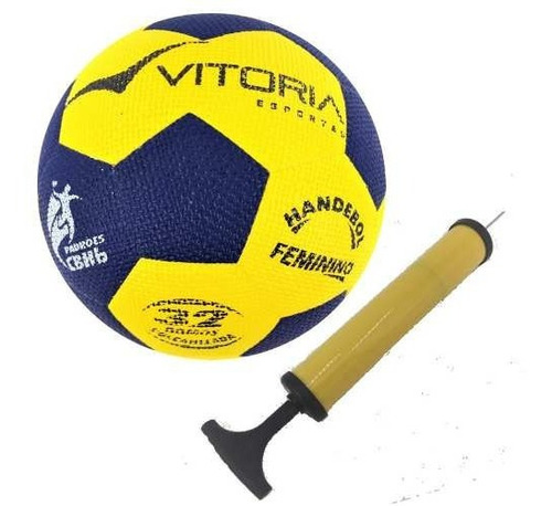 Bola Handebol Oficial Vitoria Grip H2l + Bomba De Ar