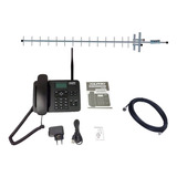 Kit Completo Telefonia Rural Celular Dual Chip + Antena Quad