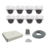 Kit 8 Camaras Ip 4 Mpx Nvr 8 Ch Poe 2 Tb Hikvision Domo 4 Mp