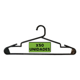 Perchas Plasticas Negras Reforzadas Pack 50 Unid Plastic-art