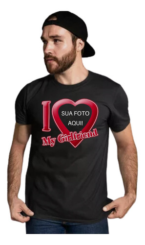 Camiseta I Love My Girfriend Namorados Camisa Presente