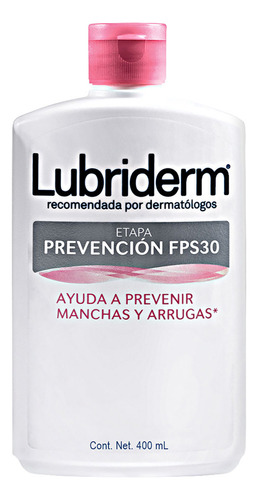  Crema Para Cuerpo Lubriderm Etapa Prevención Fps 30 En Botella 400ml