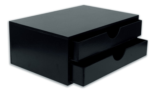 Suporte P/ Computador - C/ 2 Gavetas - Cor Preto Em Mdf Home